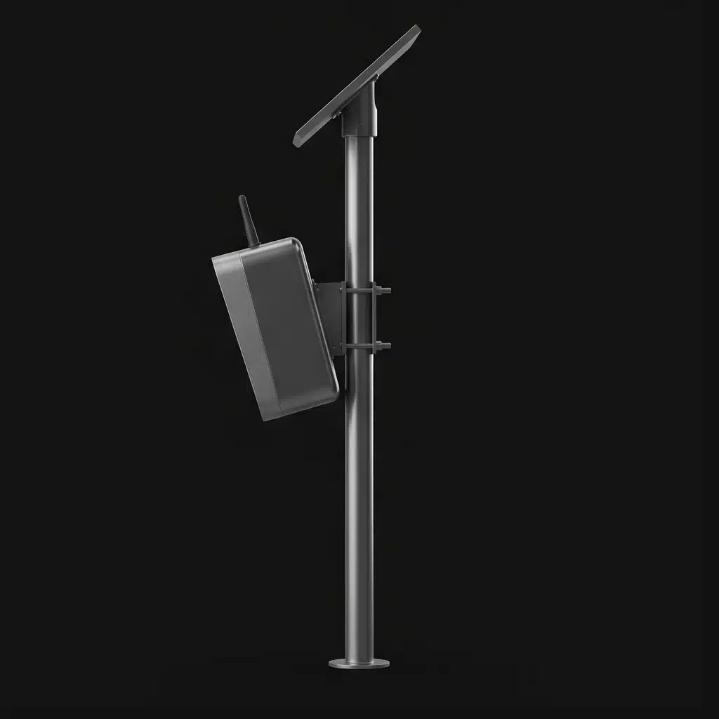 Flock camera, left profile, studio render, illustrative