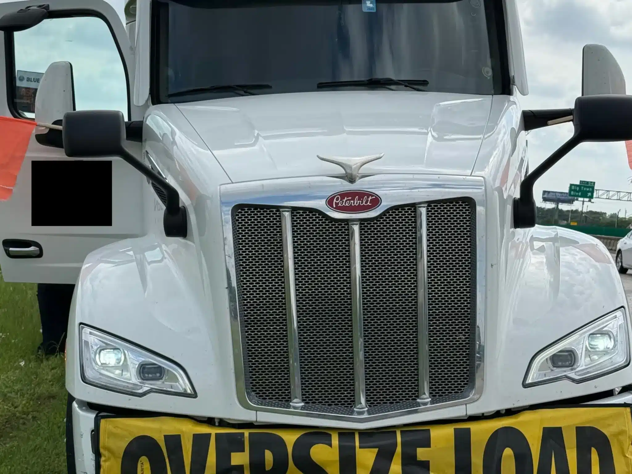 Front view of the tractor trailer involved in the collision
