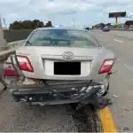 Damage to the Toyota Camry after the I-30 collision