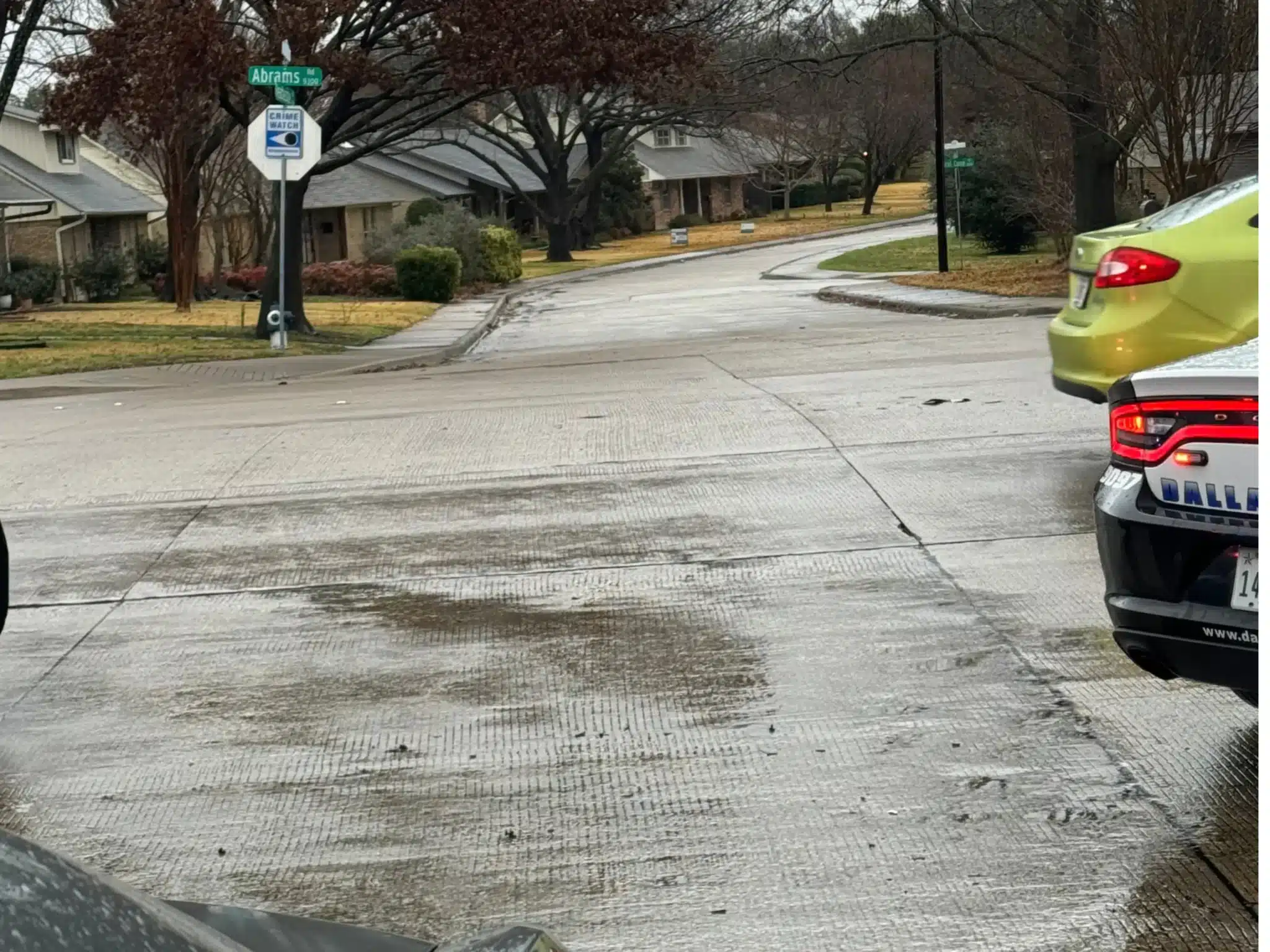 Scene of the collision at Abrams Road in Dallas