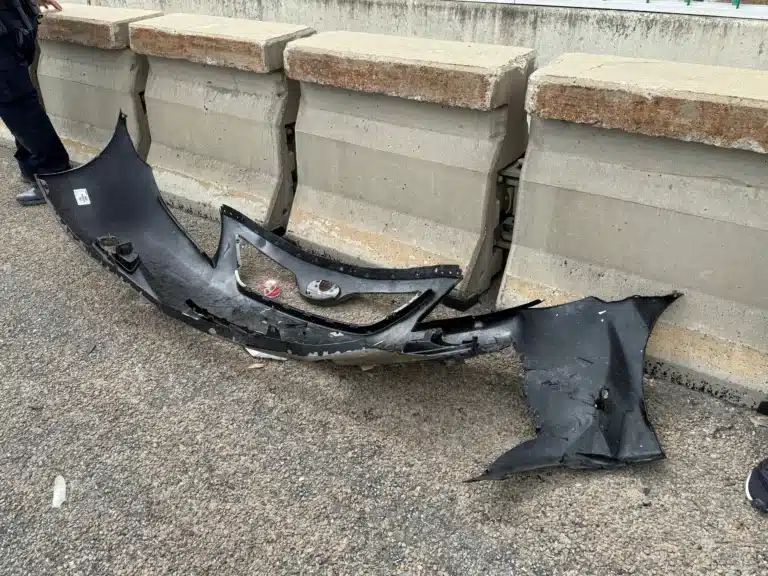 Bumper debris recovered after the crash on I-30 in Mesquite