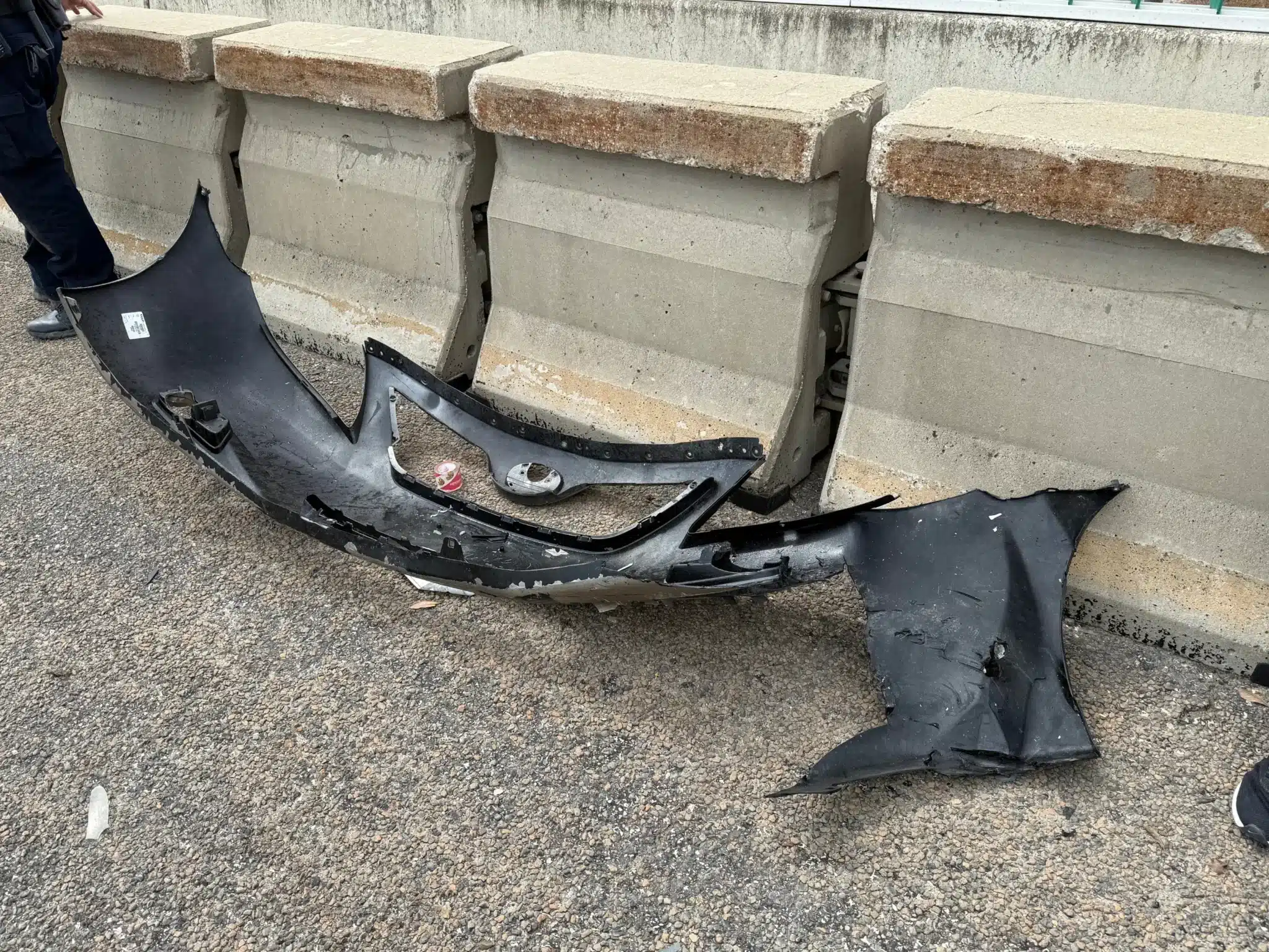 Bumper debris recovered after the crash on I-30 in Mesquite